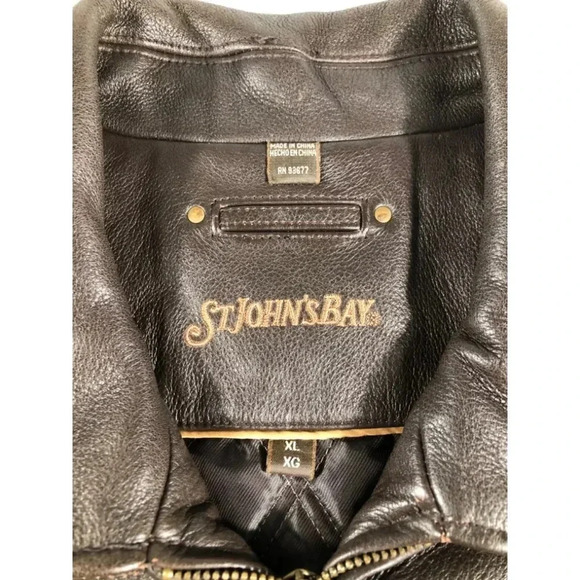 St. John’s bay XL leather jacket brown - Picture 2 of 6